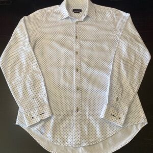 Zara Men's White Patterned Slim Fit Shirt
